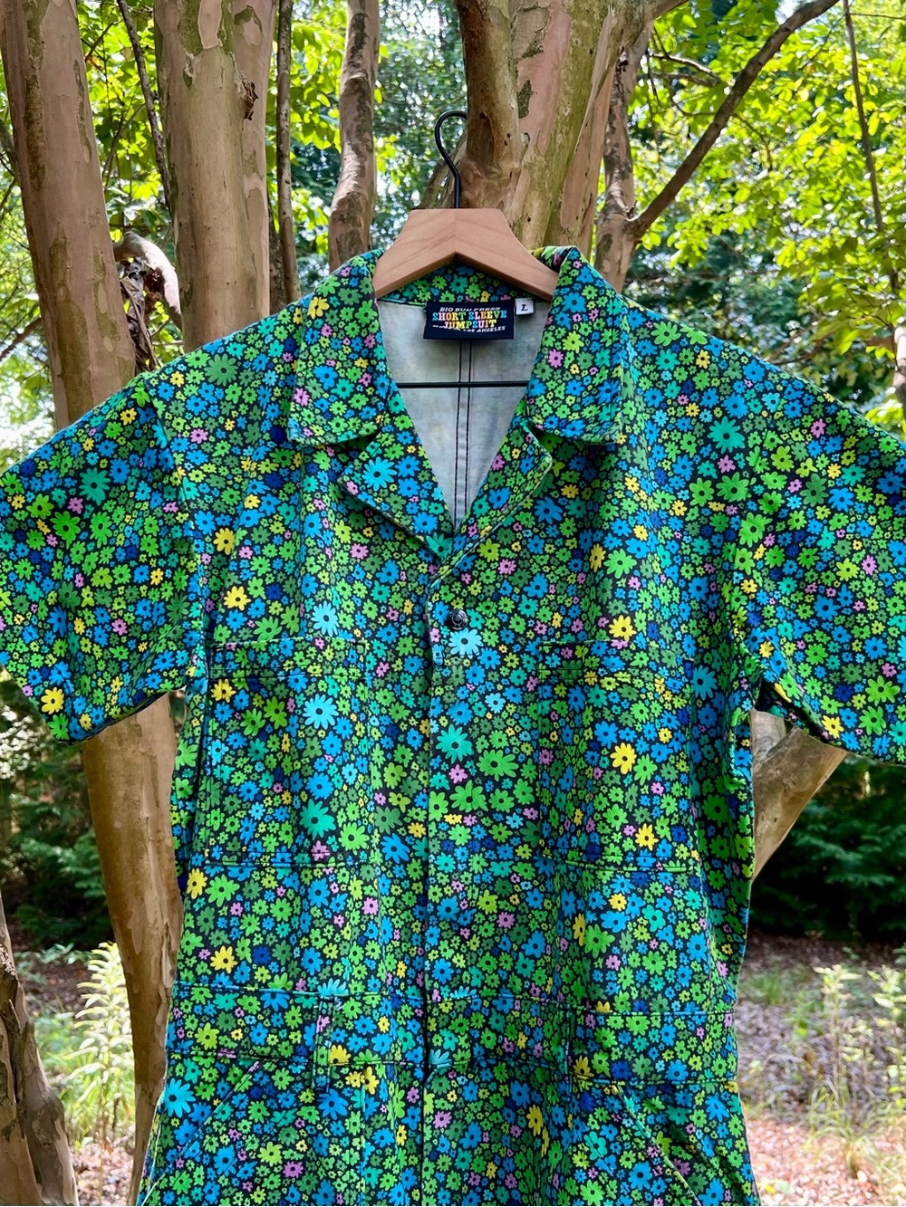 Big Bud Press Moss Blossom Short Sleeve Jumpsuit Size L - Picture 5 of 7